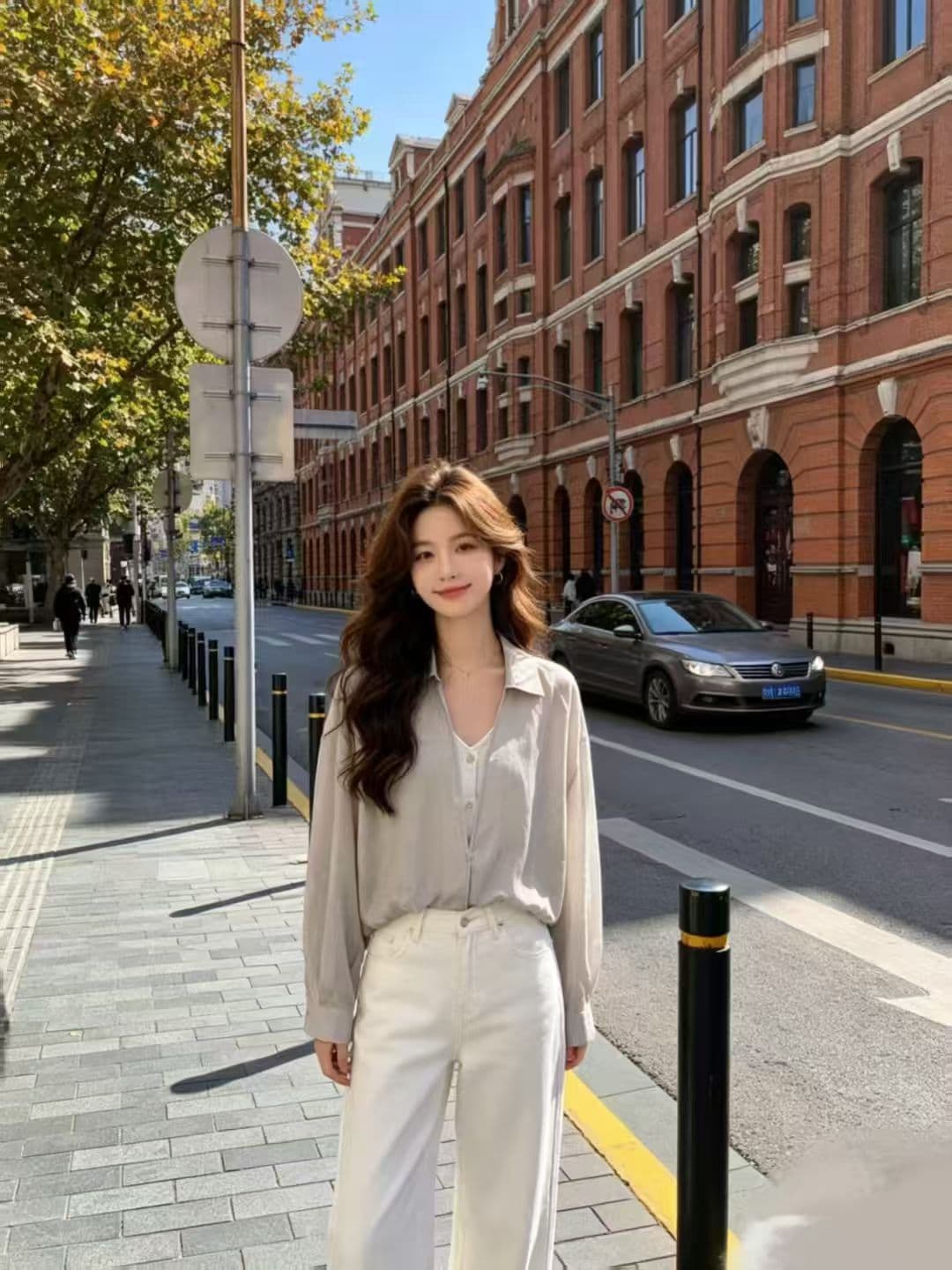 통통한 여동생 봄 여름 새로운 한국 스타일 셔츠 페이크 레이어드 여성 자외선 차단 셔츠 상세 이미지 5