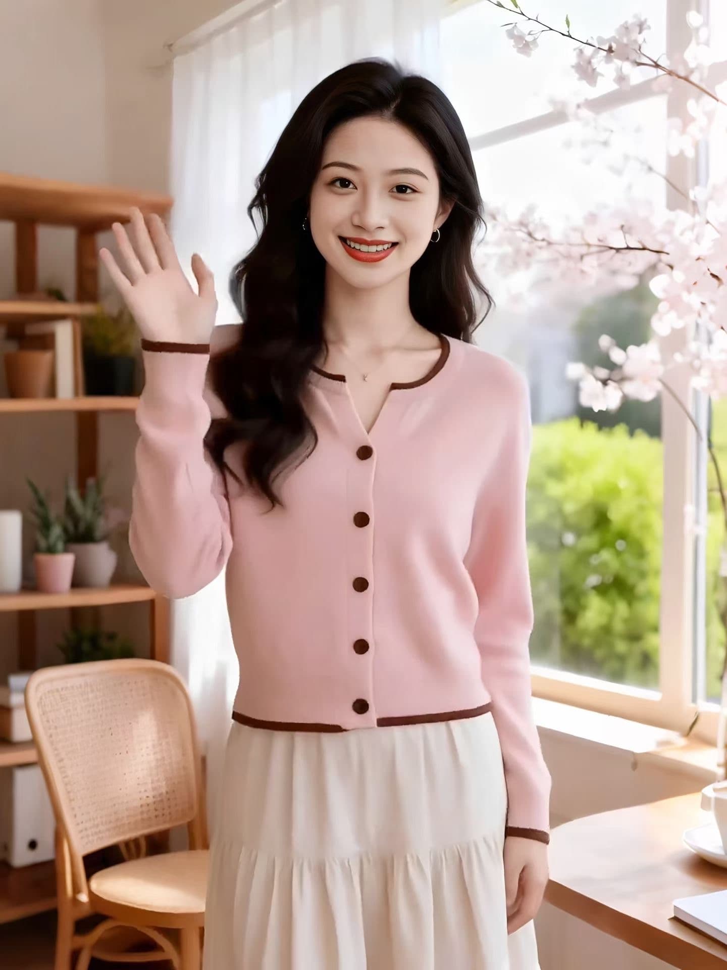2026 가을 새로운 여성 배색 니트 오픈 가디건 한 부서 패션 몸매 가꾸기 슬림해 보이는 작은 키 다용도 맨위 상세 이미지 6