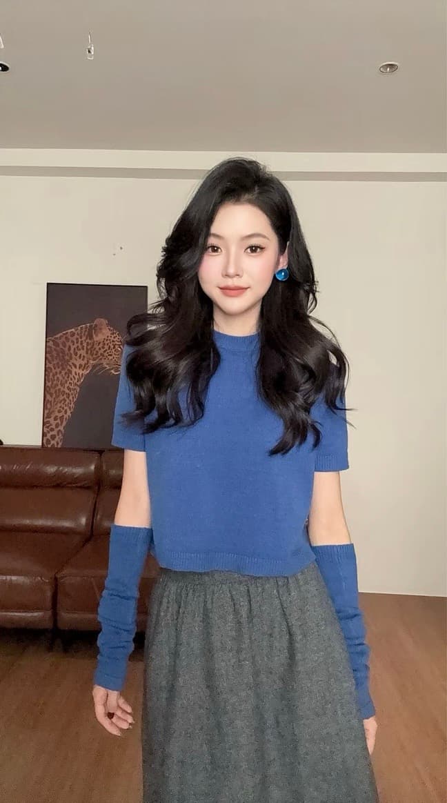 캐주얼 바람 품격 연령 감소 소매 커버 반팔 모직물 맨위 상세 이미지 4