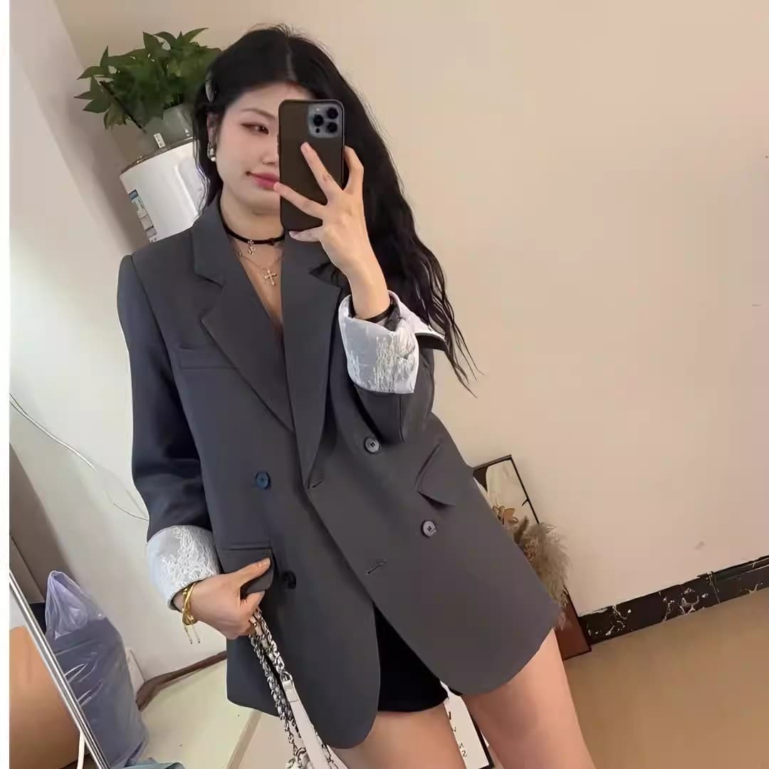 고급 센스 정장 여성 코트 작은 키 2026 년 봄 새로운 한국 스타일 루즈핏 캐주얼 품격 다용도 정장 이미지 2