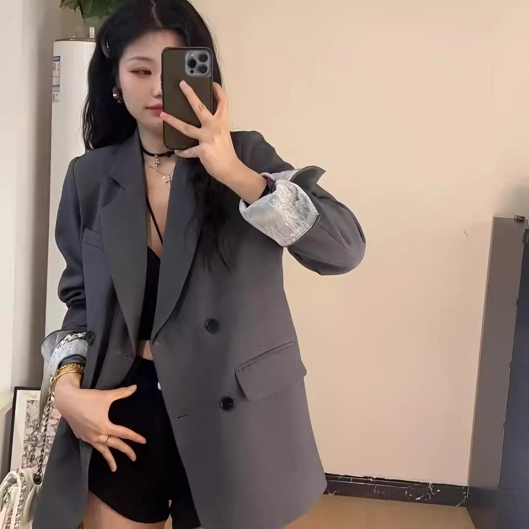 고급 센스 정장 여성 코트 작은 키 2026 년 봄 새로운 한국 스타일 루즈핏 캐주얼 품격 다용도 정장 이미지 4