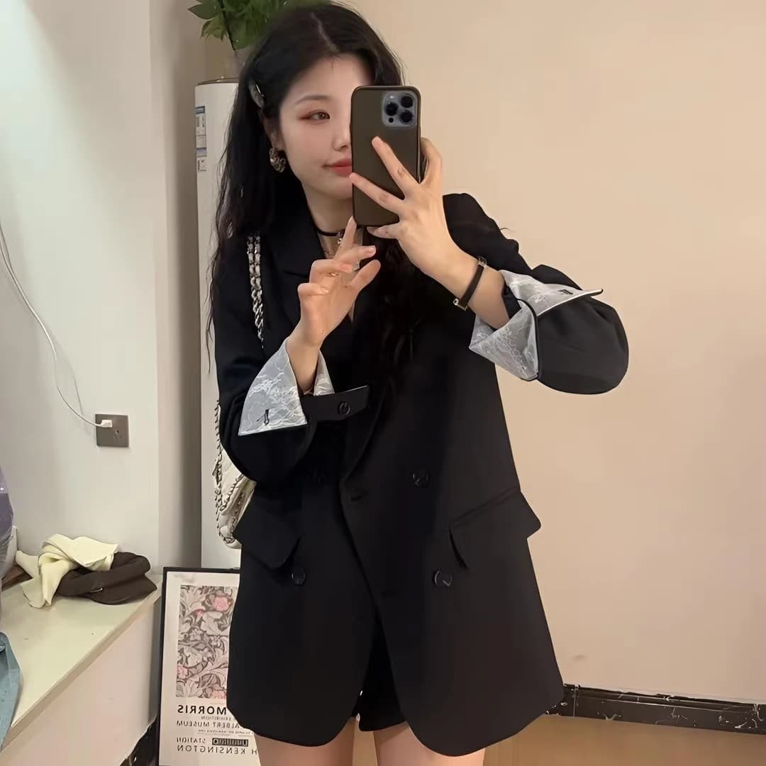 고급 센스 정장 여성 코트 작은 키 2026 년 봄 새로운 한국 스타일 루즈핏 캐주얼 품격 다용도 정장 상세 이미지 5