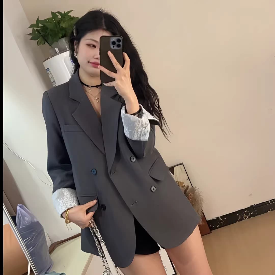 고급 센스 정장 여성 코트 작은 키 2026 년 봄 새로운 한국 스타일 루즈핏 캐주얼 품격 다용도 정장 상세 이미지 6