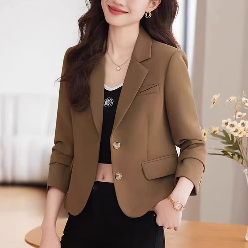정장 짧은 외투 여성 로드 중 이른 봄 가을 겨울 2026 년 새로운 올해 인기 폭발 작은 키 정장 맨위