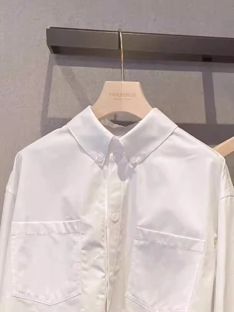 white embroidered blouse for women long sleeve loose top off 상세 이미지 11