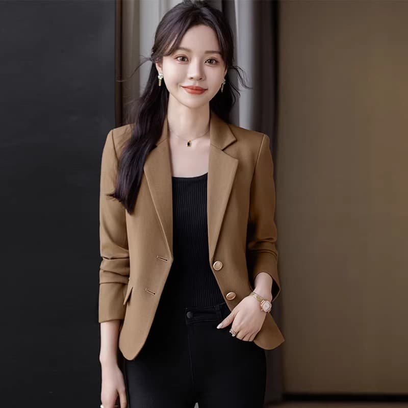 쇼트 스타일 정장 여성 코트 봄 가을 2026 새로운 패션 고급 센스 핑크색 맨위 작은 키 캐주얼 작은 정장