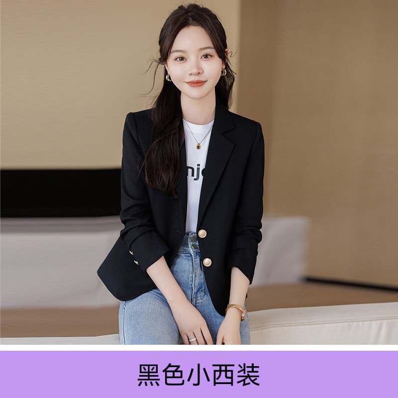 쇼트 스타일 정장 여성 코트 봄 가을 2026 새로운 패션 고급 센스 핑크색 맨위 작은 키 캐주얼 작은 정장 상세 이미지 2