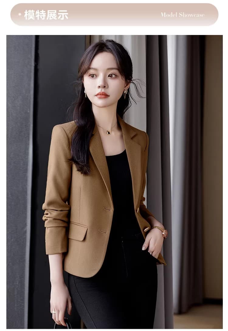 쇼트 스타일 정장 여성 코트 봄 가을 2026 새로운 패션 고급 센스 핑크색 맨위 작은 키 캐주얼 작은 정장 상세 이미지 14