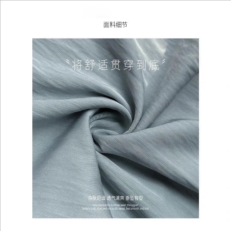 새로운 여름 여성 얇은 스타일 투피스 세트 캐주얼 편안함 뒤로 버클 통기성 패션 민소매 조끼 라운드 넥 세트 상세 이미지 8