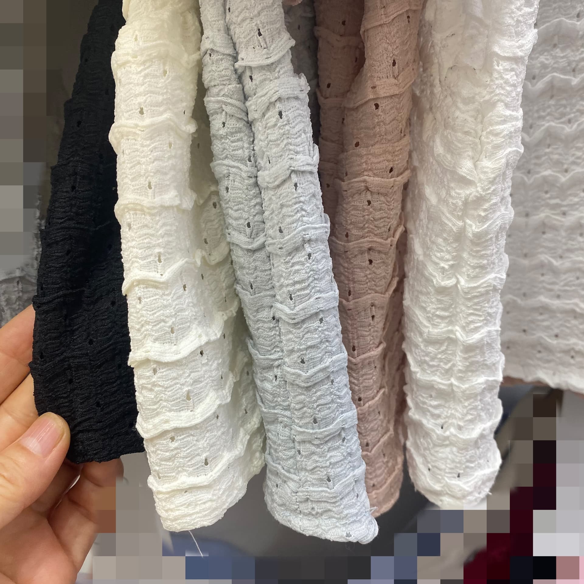 재고 있음 프랑스식 부드러운 작은 대중 화이트 패치워크 프릴 셔츠 여름 품격 Chic chic 셔츠 쇼트 스타일 맨위 상세 이미지 2
