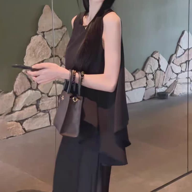 재고 있음 프랑스식 우아함 루즈핏 인형 셔츠 여름 디자인 센스 불규칙 제비꼬리 조끼 화이트 맨위 아름다운 작은 셔츠 이미지 4