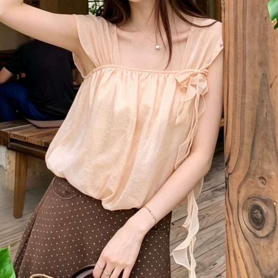 재고 있음 달콤함 품격 나비 매듭 꽃밭 작은 셔츠 경기 탈착식 브로치 꽃 박하 녹색 인형 셔츠 외국 가스 상세 이미지 5