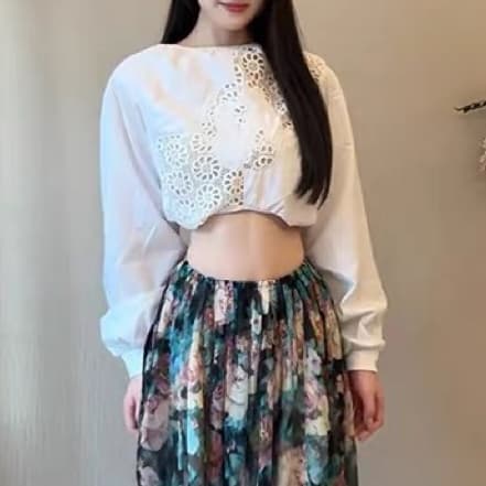 재고 있음 해변가 휴가 바람 자수 홀로우 아웃 백리스 긴팔 봄 가을 새로운 티셔츠 꽃 패치워크 노출되지 않음 뒤쪽에 의류 상세 이미지 7