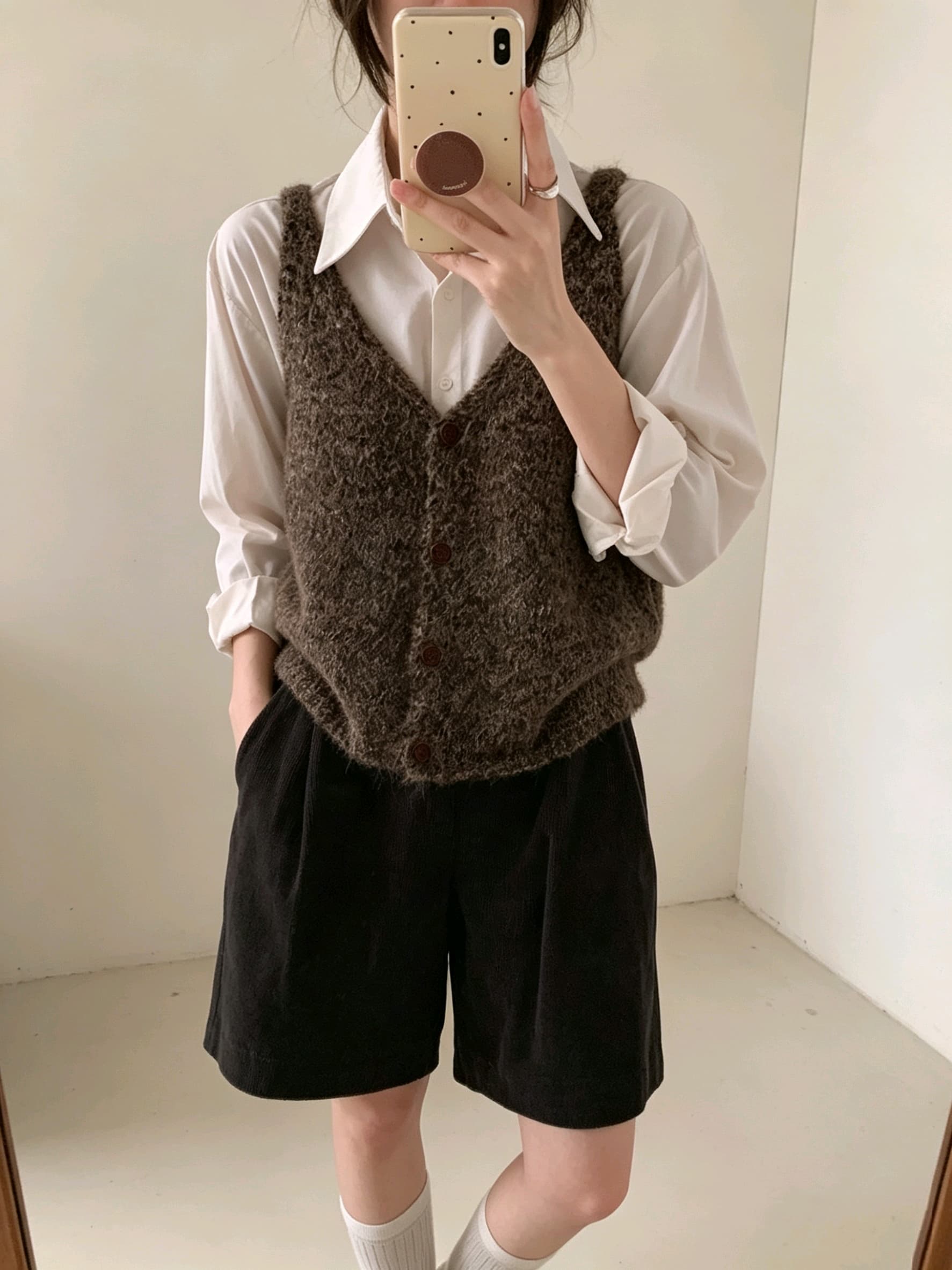 한 부서 미니멀리즘 부드러운 찹쌀 느긋한 바람 캐미솔 이른 가을 새로운 루즈핏 품격 다용도 연령 감소 스웨터 여자 베스트 이미지 4