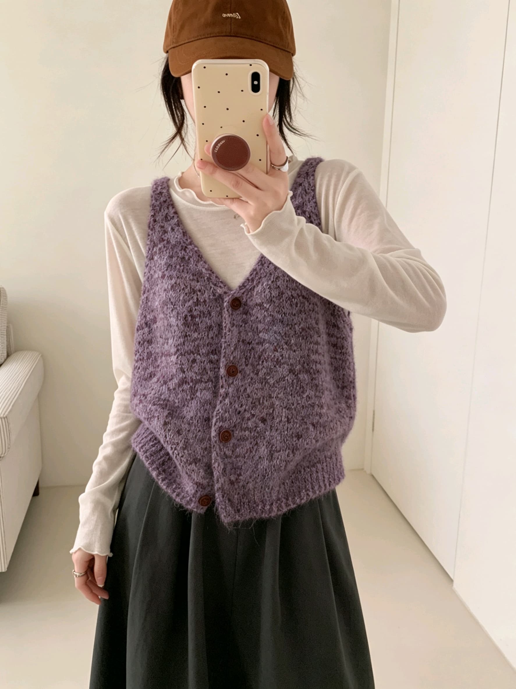 한 부서 미니멀리즘 부드러운 찹쌀 느긋한 바람 캐미솔 이른 가을 새로운 루즈핏 품격 다용도 연령 감소 스웨터 여자 베스트 상세 이미지 5