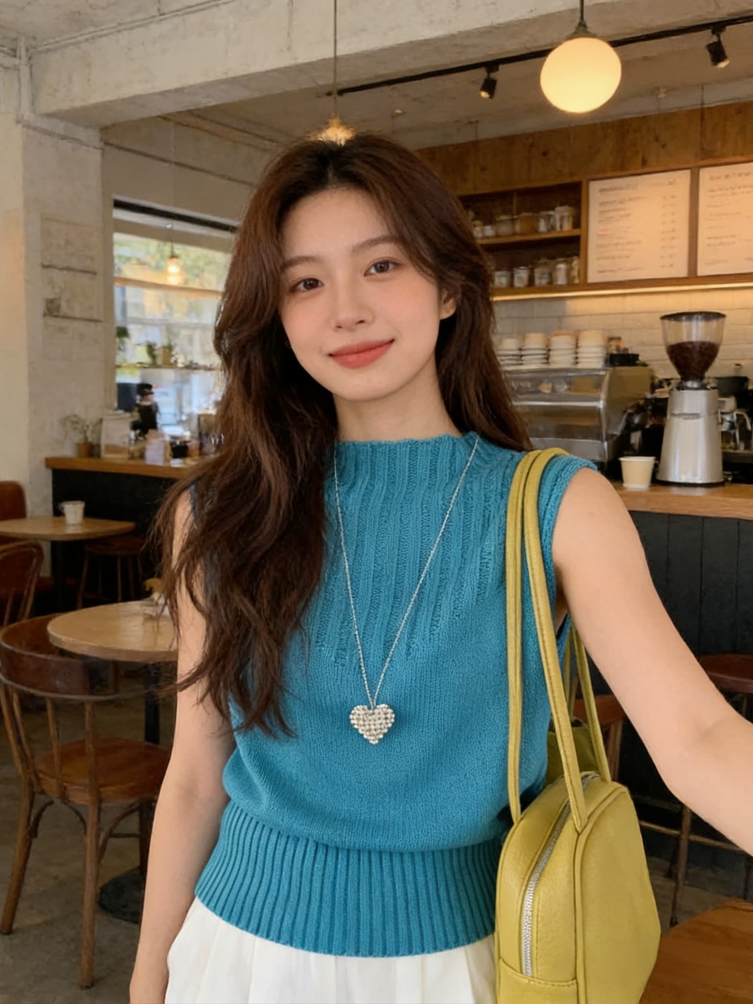 실사 한 세대 디자인 센스 뒤로 홀로우 아웃 스탠드 칼라 니트 조끼 여자 2026 새로운 스택 착용 백리스 섹시함 맨위 상세 이미지 2