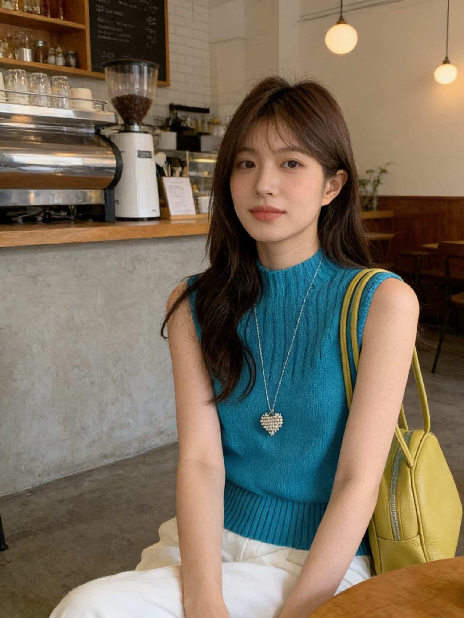 실사 한 세대 디자인 센스 뒤로 홀로우 아웃 스탠드 칼라 니트 조끼 여자 2026 새로운 스택 착용 백리스 섹시함 맨위 상세 이미지 3