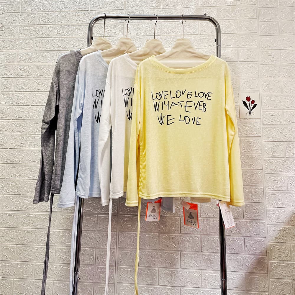 실사 도파민 착용 가져 가라. 알파벳 프린트 자외선 차단 긴팔 티셔츠 여성 여름 얇은 스타일 외부 가져 가라. 블라우스 맨위 이미지 6