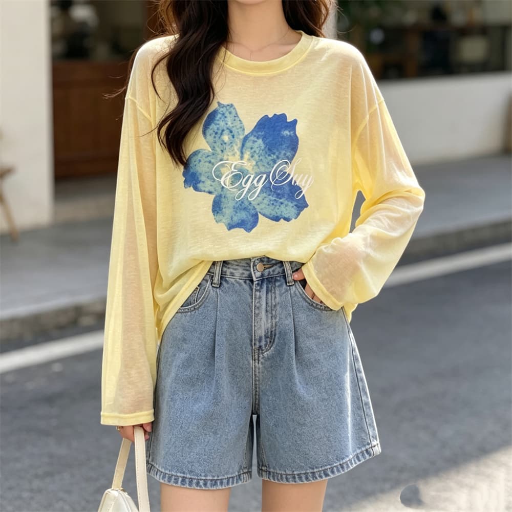실사 있음 선적 자외선 차단 티셔츠 의류 여성 여름 패션 대양 품격 루즈핏 캐주얼 고급 센스 캐주얼 통기성 맨위 상세 이미지 41