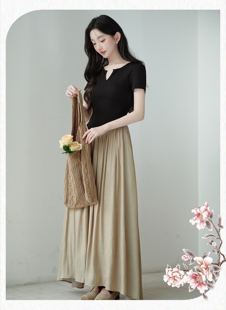 실사 품격 미니멀리즘 몸매 가꾸기 좁은 u 칼라 바늘 셔틀 패치워크 페이크 레이어드 드레스 큰 진자 상세 이미지 17