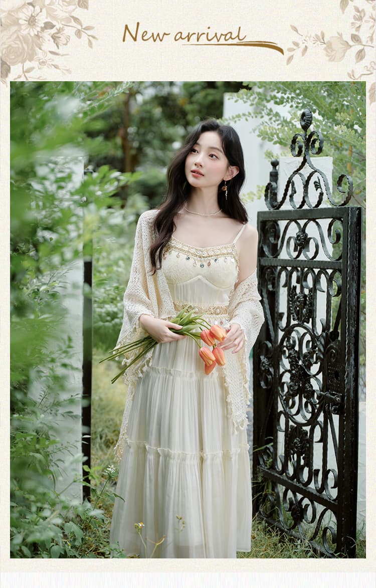 운남 관광 보헤미안 V넥 슬립 드레스 아이들 여름 디자인 센스 슈퍼 잘 생긴 고유 한 아름다운 롱 스커트 상세 이미지 1
