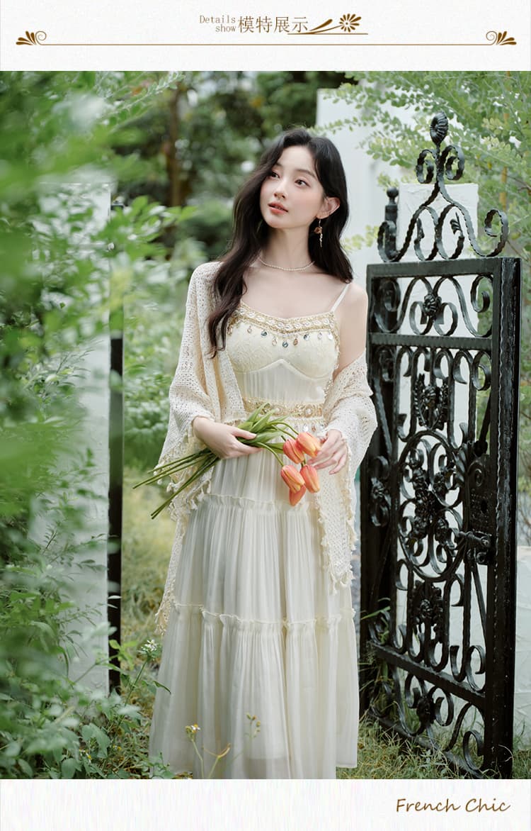 운남 관광 보헤미안 V넥 슬립 드레스 아이들 여름 디자인 센스 슈퍼 잘 생긴 고유 한 아름다운 롱 스커트 상세 이미지 8