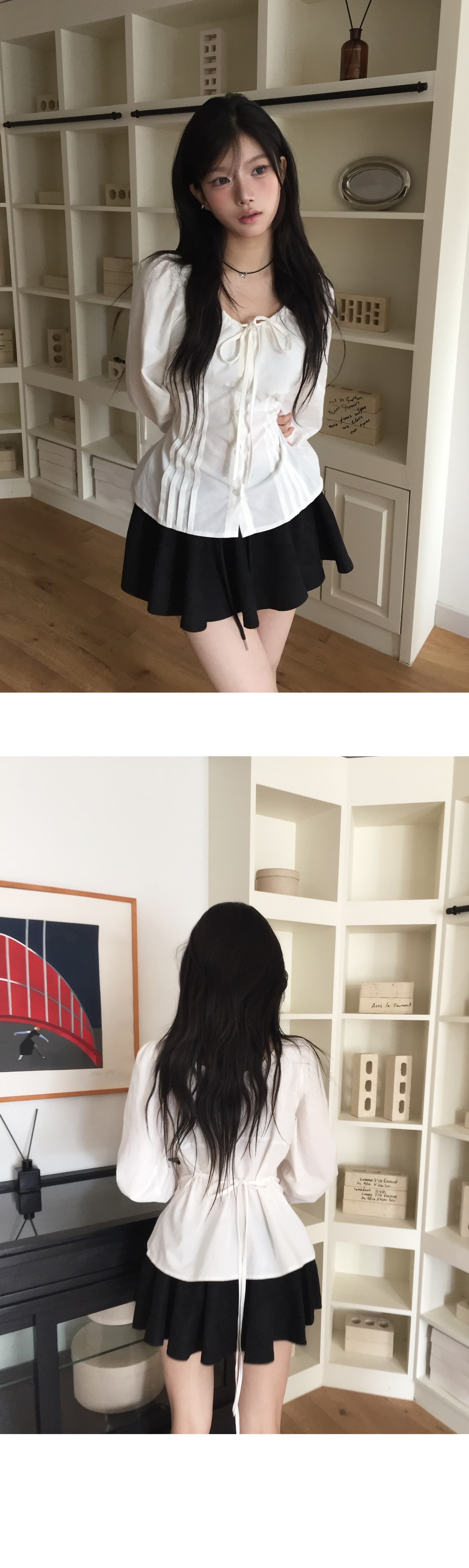 있음 밖으로 한국어 프랑스식 달콤함 작은 키 여성 셔츠 가을 몸매 가꾸기 슬림해 보이는 맨위 상세 이미지 6