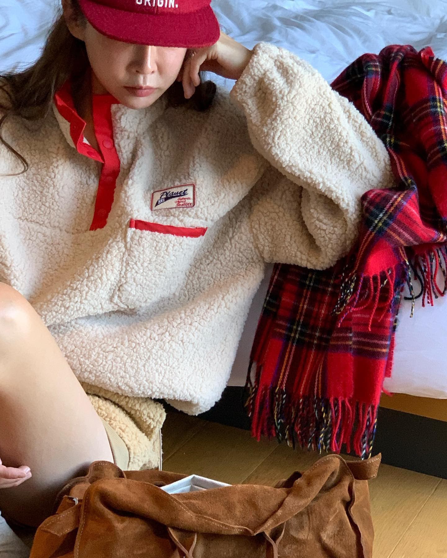 있음 선적 한 부서 ins 두꺼운 다용도 양털 루즈핏 느긋한 다용도 패션 플리스 플러시 후드티 이미지 3