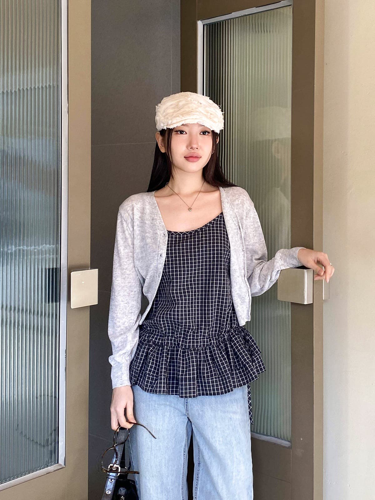 재고 있음 여름 한국 스타일 새로운 프릴 펌프 로프 스트랩 캐미솔 상세 이미지 4