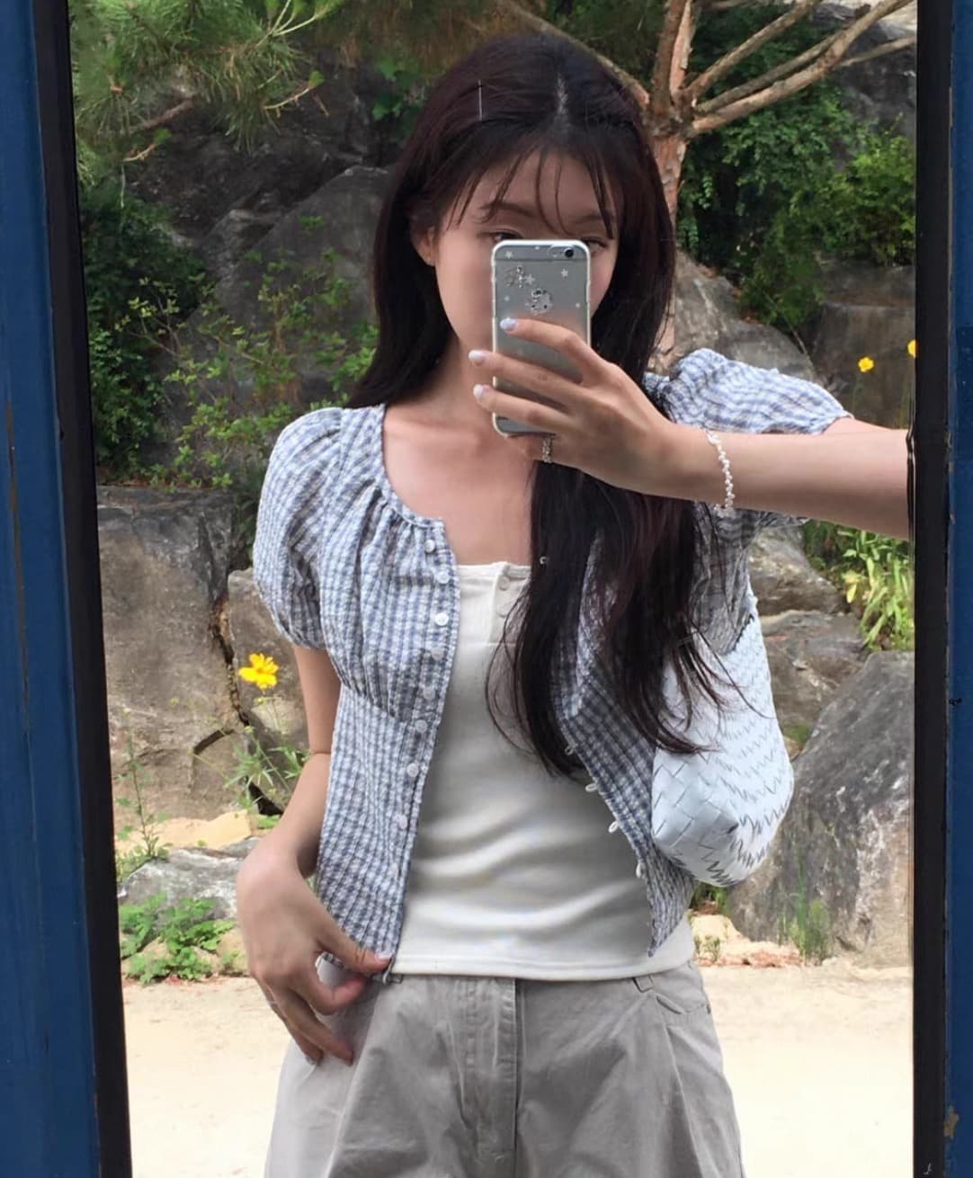 재고 있음 한국 동대문 2026 년 새로운 한국 스타일 체크무늬 셔츠 맨위 여성 상세 이미지 6
