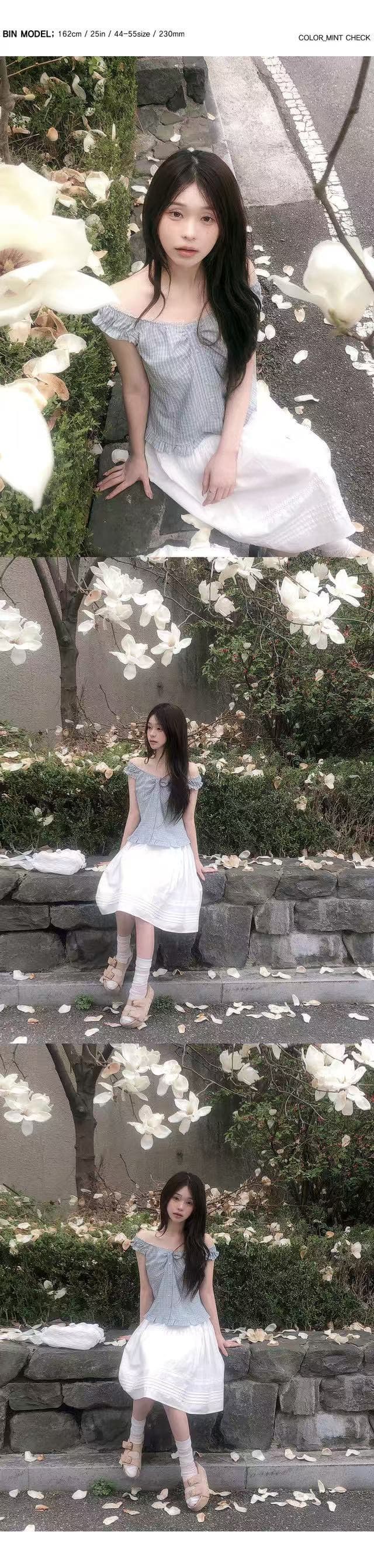 재고 있음 한 부서 chic 달콤함 체크무늬 조끼 여성 셔츠 상세 이미지 10