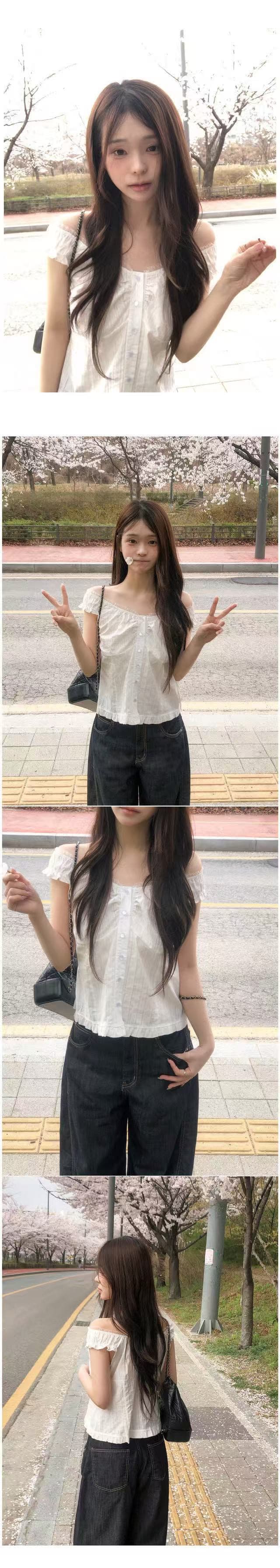 재고 있음 한 부서 chic 달콤함 체크무늬 조끼 여성 셔츠 상세 이미지 12