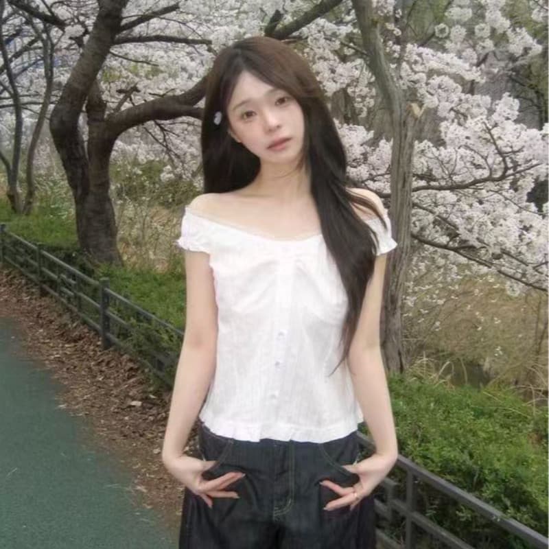 재고 있음 한 부서 chic 달콤함 체크무늬 조끼 여성 셔츠 상세 이미지 16