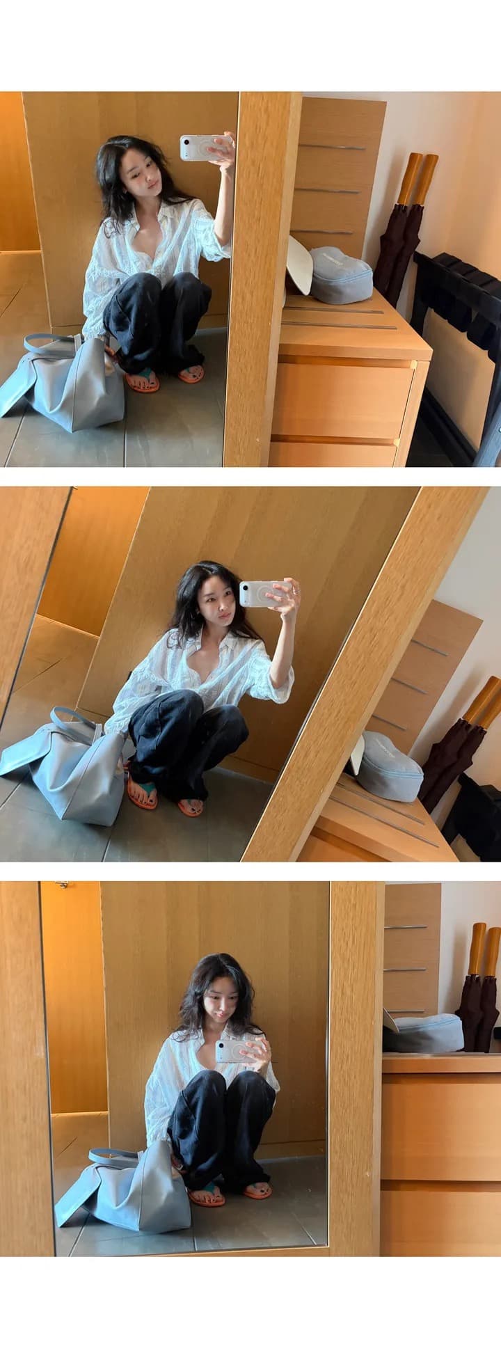 재고 있음 chic 캐주얼 바람 상쾌 스트라이프 출퇴근 다용도 루즈핏 자외선 차단 셔츠 상세 이미지 11