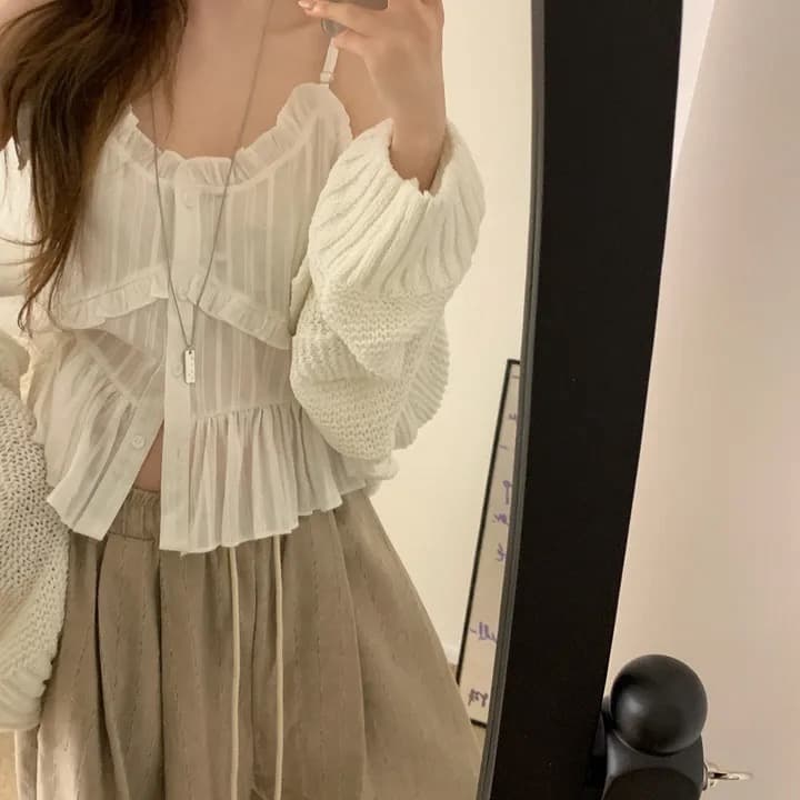 있음 선적 chic 패션 레이스 디자인 다용도 캐미솔 상세 이미지 2