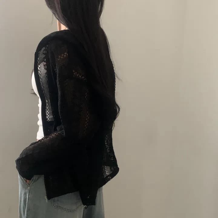 재고 있음 새로운 작은 대중 연령 감소 홀로우 아웃 자카드 펌프 로프 후드 레이스 재킷 상세 이미지 2
