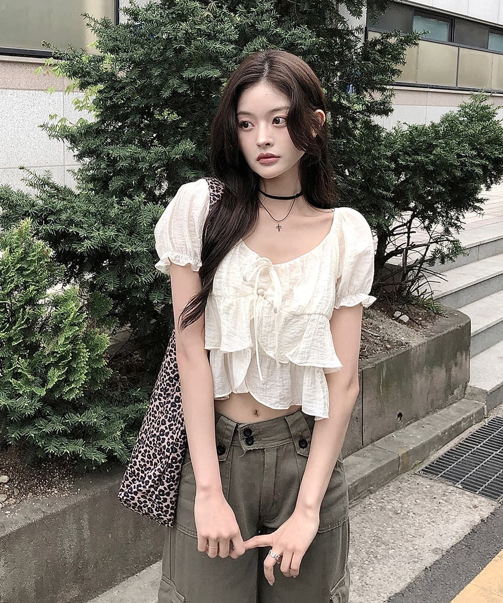한국 여름 새로운 쉬폰 블라우스 질감 센스 부드러운 바람 나비 넥타이 작은 셔츠 반팔 셔츠 맨위 여성 상세 이미지 31