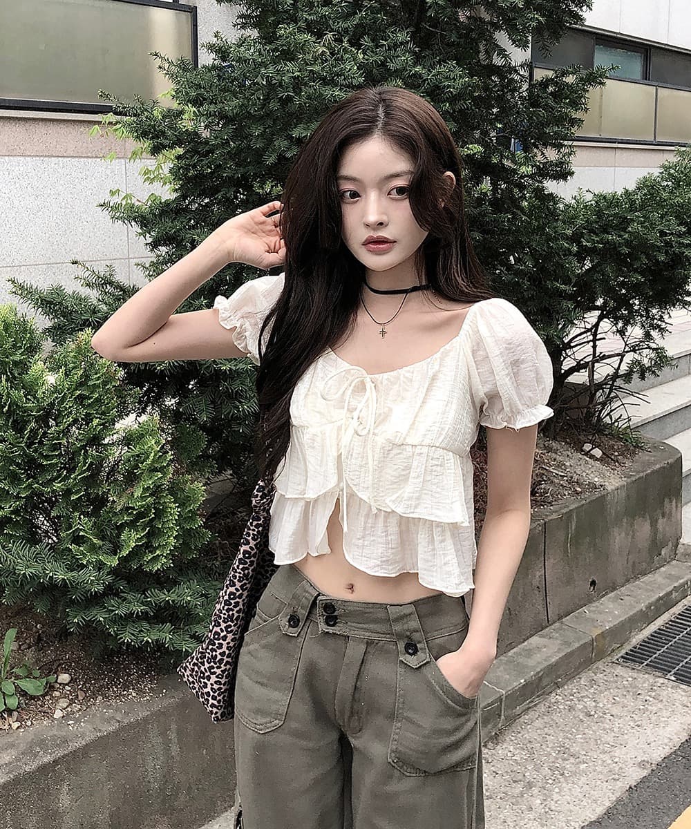 한국 여름 새로운 쉬폰 블라우스 질감 센스 부드러운 바람 나비 넥타이 작은 셔츠 반팔 셔츠 맨위 여성 상세 이미지 32
