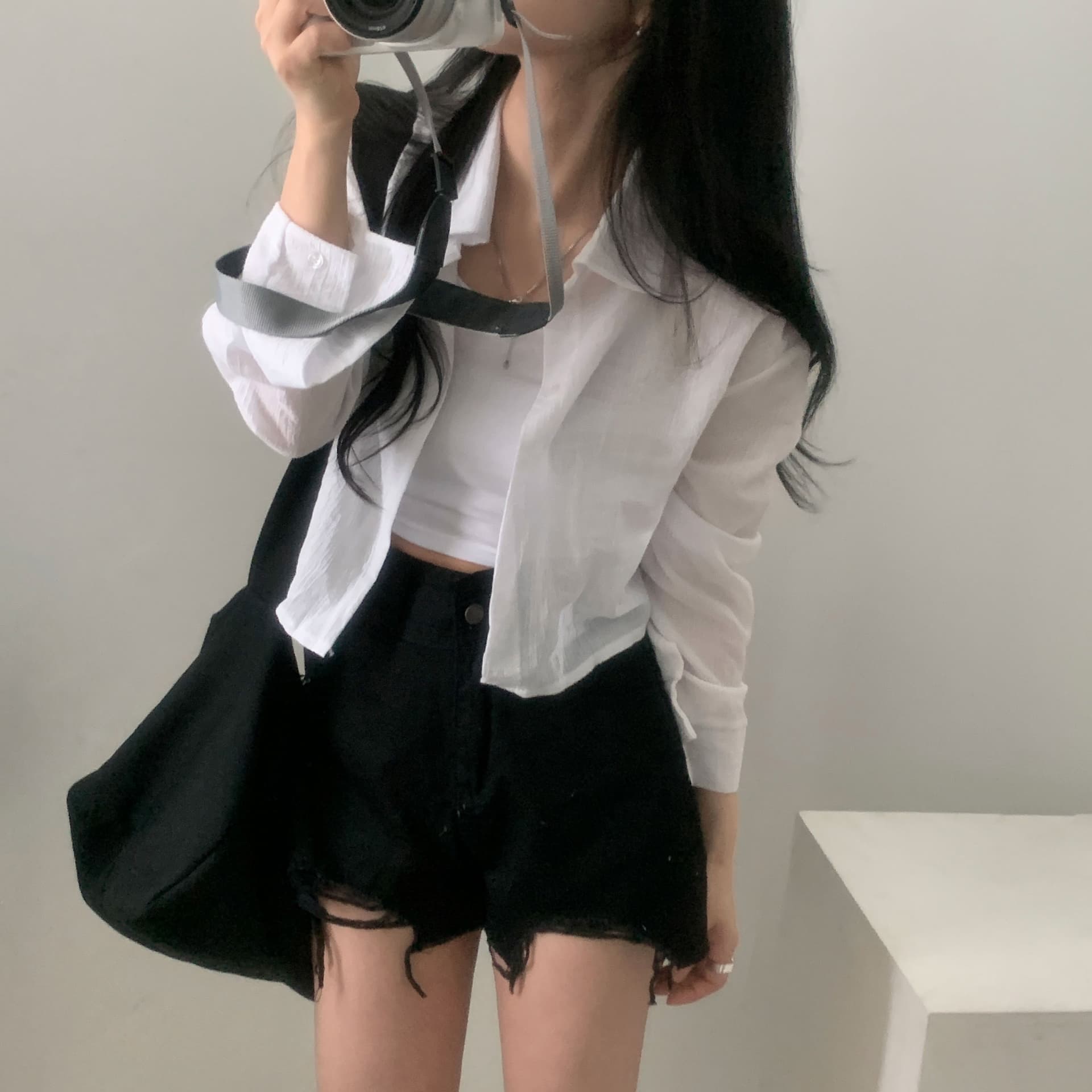 재고 있음 한국 chic 여름 품격 미니멀리즘 스트라이프 긴팔 국방 상세 이미지 21