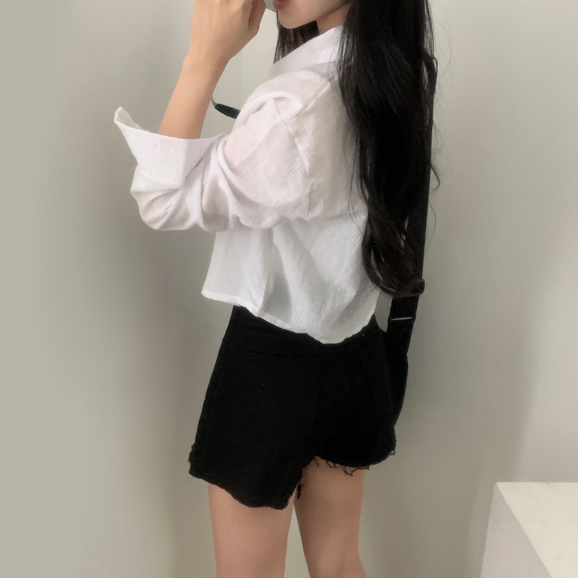 재고 있음 한국 chic 여름 품격 미니멀리즘 스트라이프 긴팔 국방 상세 이미지 22