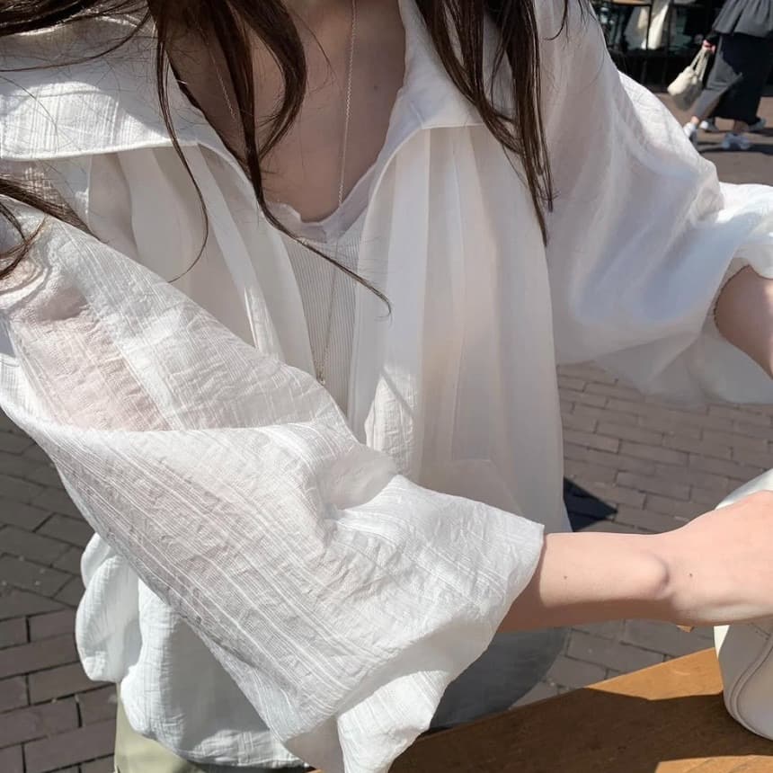 재고 있음 한 부서 다용도 주간 실크 자외선 차단 셔츠 상세 이미지 27