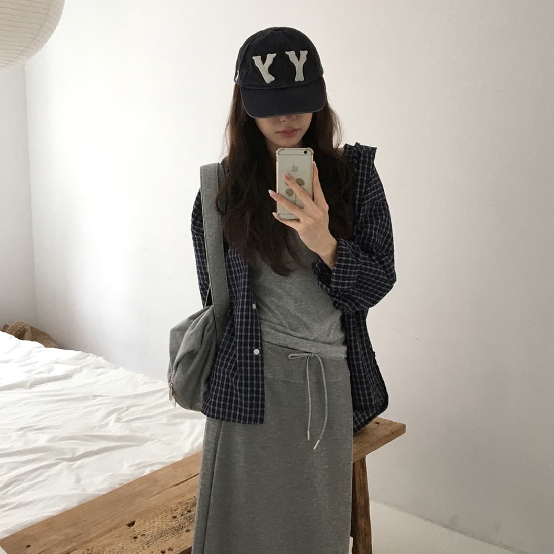 한국 chic 이른 가을 새로운 얇은 스타일 자외선 차단 학원 레트로 체크무늬 느슨함 센스 후드 셔츠 상세 이미지 2