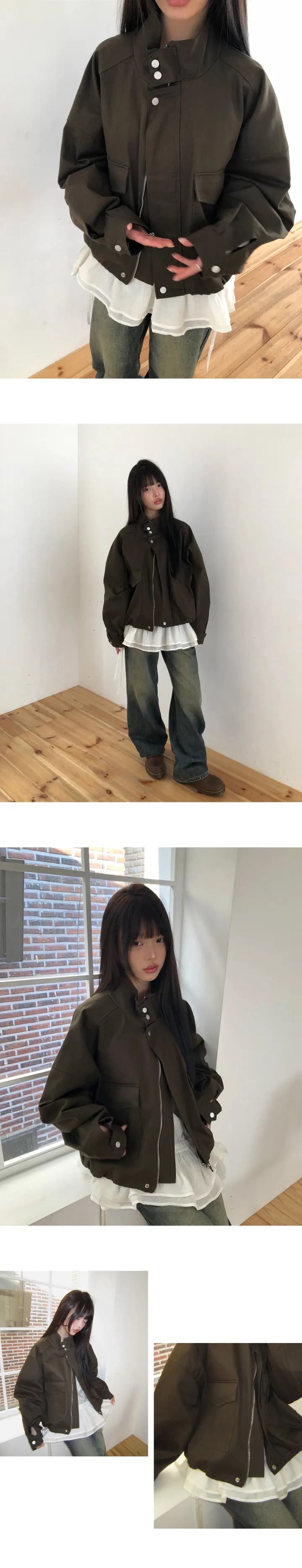 재고 있음 봄 새로운 펌프 로프 허리 수축 이중층 프릴 셔츠 상세 이미지 3