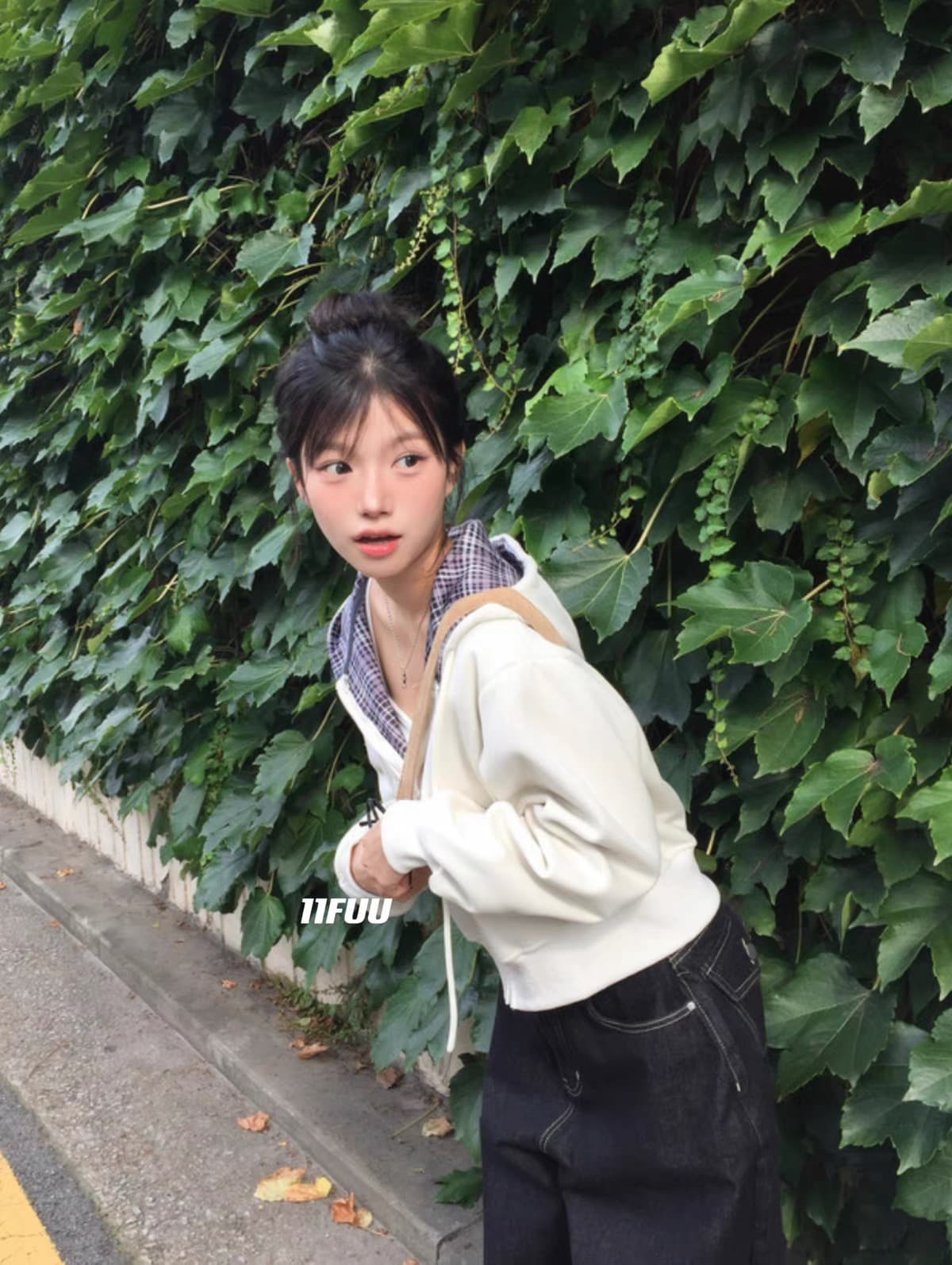 재고 있음 26 한 초등학교 레트로 다용도 캐주얼 체크무늬 짧은 후드티 후드 재킷 상세 이미지 2