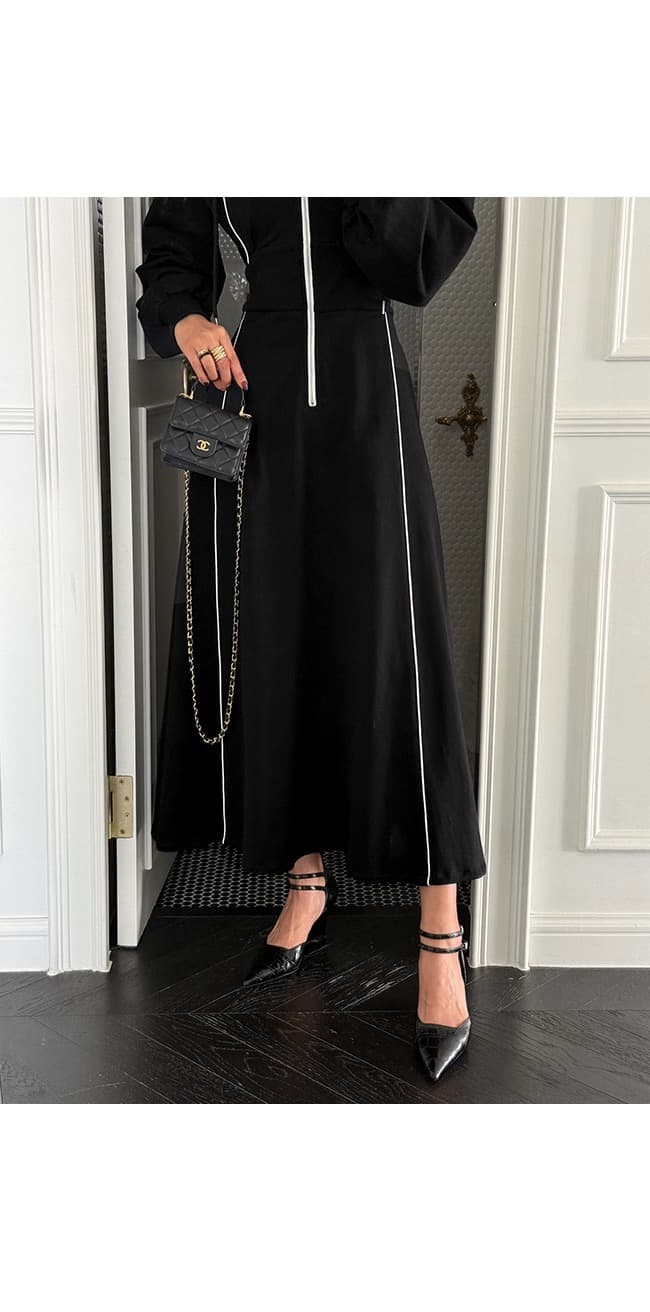 재고 있음 프랑스식 우아함 품격 롱 코트 후드 드레스 상세 이미지 15