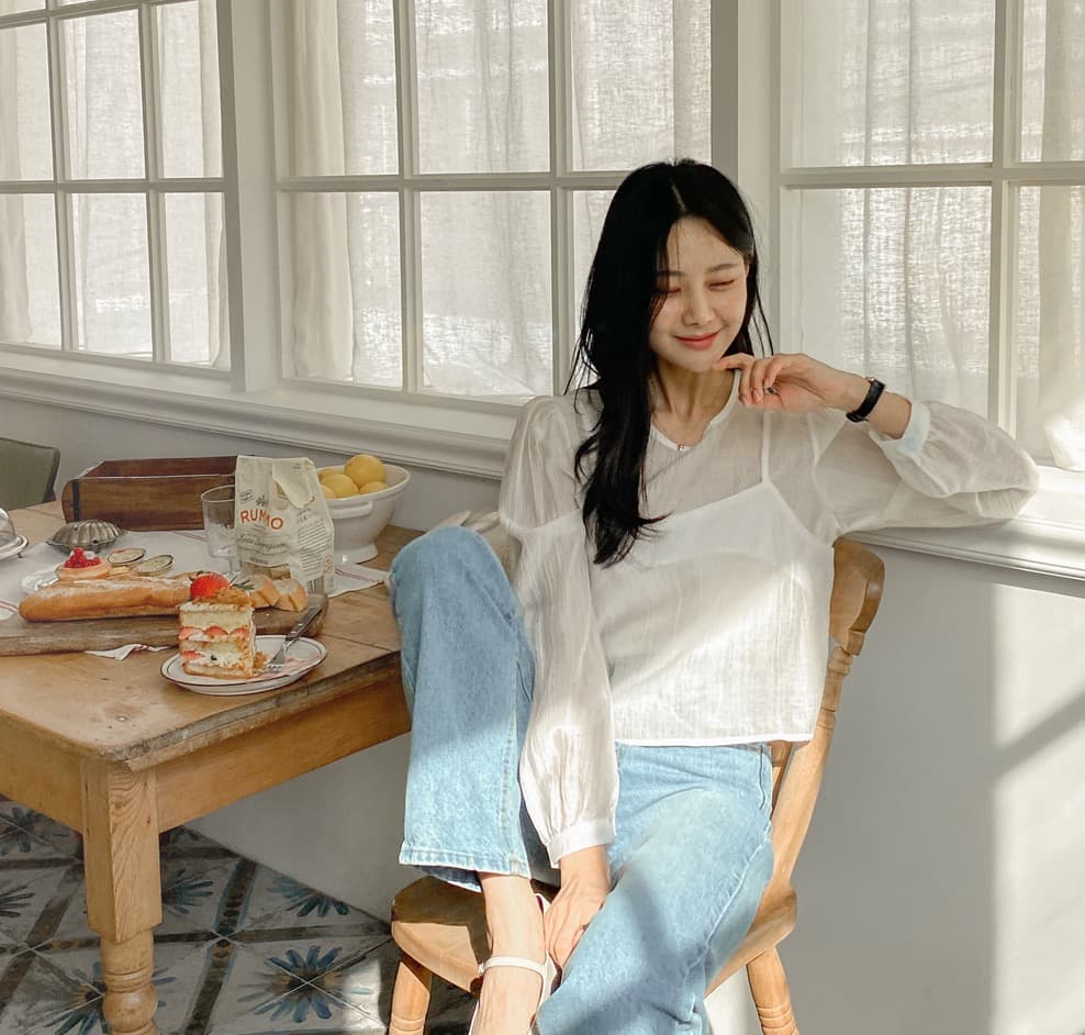 가을 한국 스타일 chic 작은 대중 부드러운 마이크로 주름 긴팔 셔츠 코디 투피스 조끼 여성 상세 이미지 45