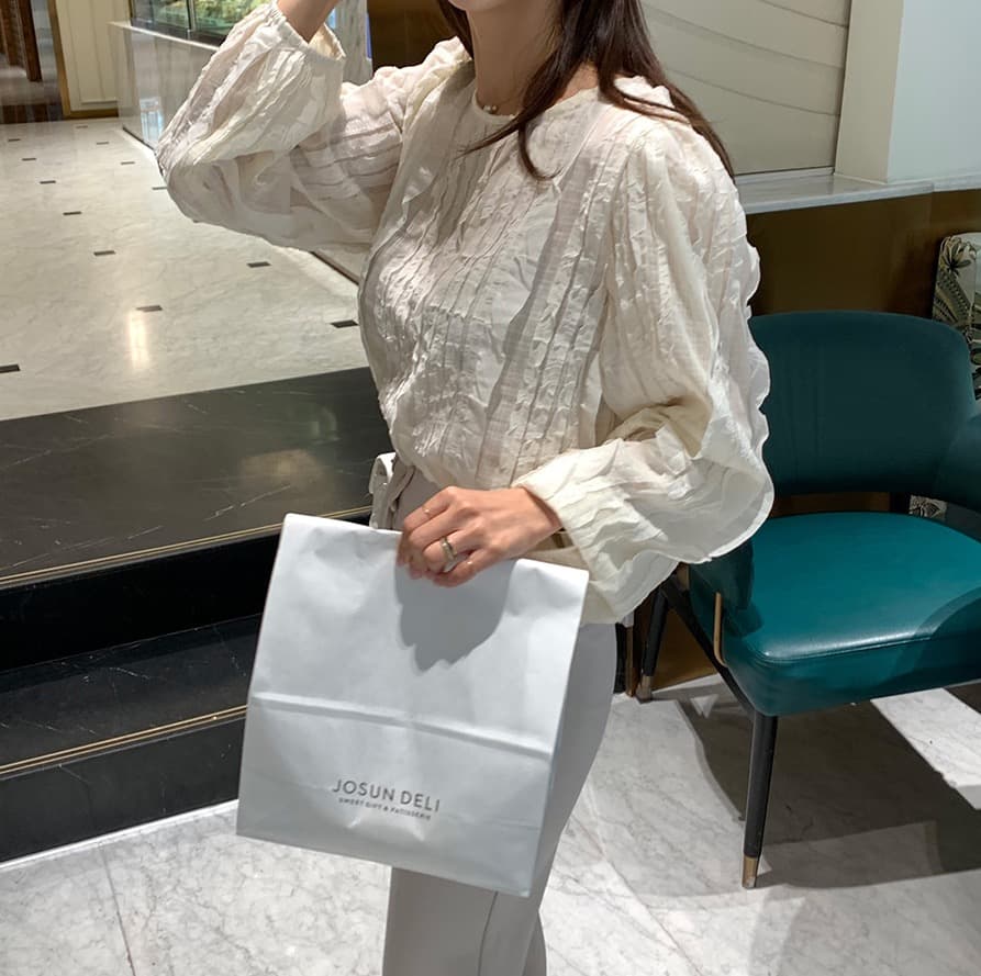 한국 스타일 chic 봄 빛 요리 한 패션 술 측면 패치워크 라운드 넥 긴팔 쉬폰 여성 셔츠 셔츠 상세 이미지 6