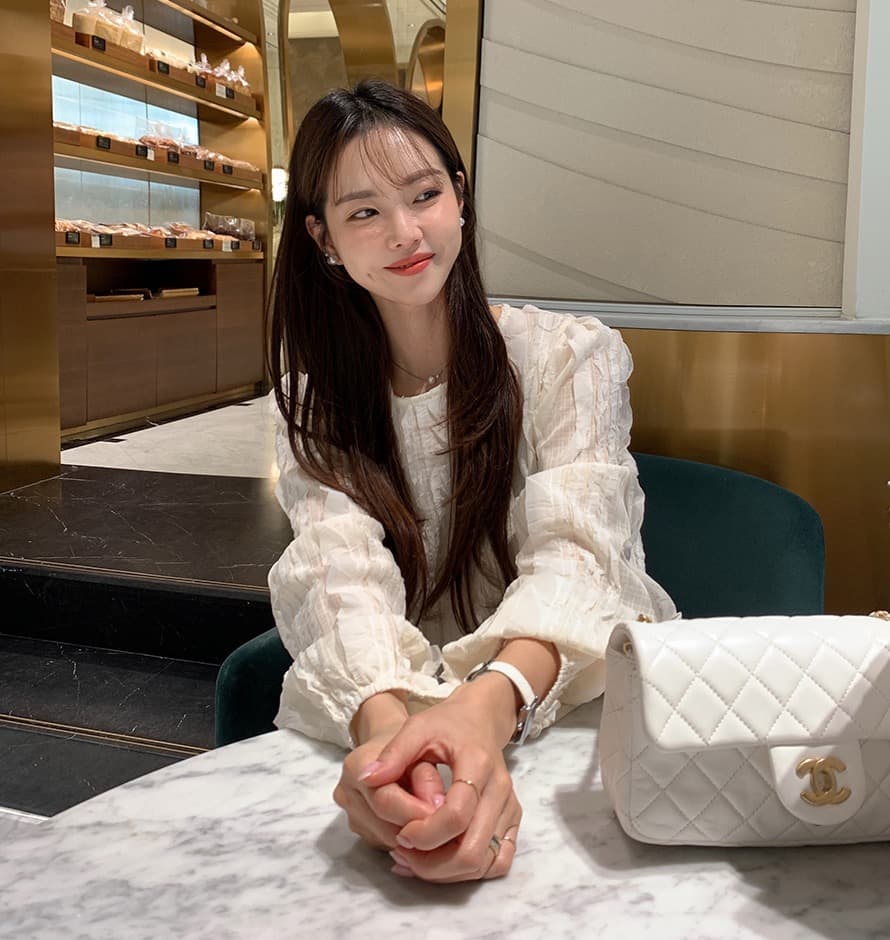 한국 스타일 chic 봄 빛 요리 한 패션 술 측면 패치워크 라운드 넥 긴팔 쉬폰 여성 셔츠 셔츠 상세 이미지 10