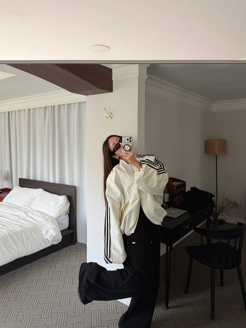 한 스타일 루즈핏 레이스 꾸밈음 대형 재킷 상세 이미지 11