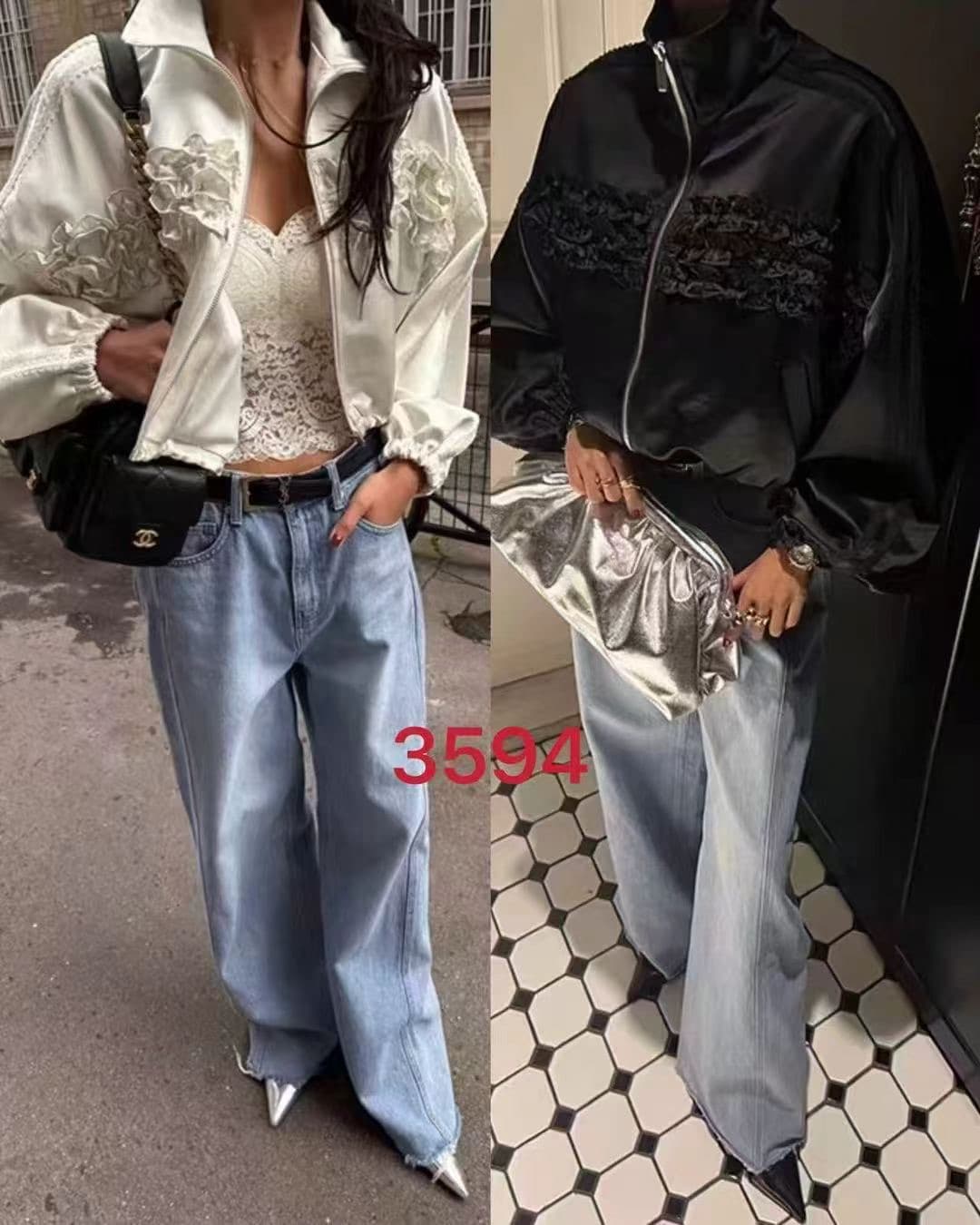 한국 개성 품격 프릴 가슴 패션 품격 주름 레이스 지퍼 펌프 로프 재킷 있음 안감 상세 이미지 6